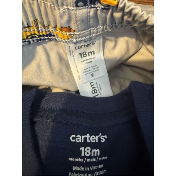 CARTER’S 2 Pc Boys 18 Months Short Set - Picture 3 of 7